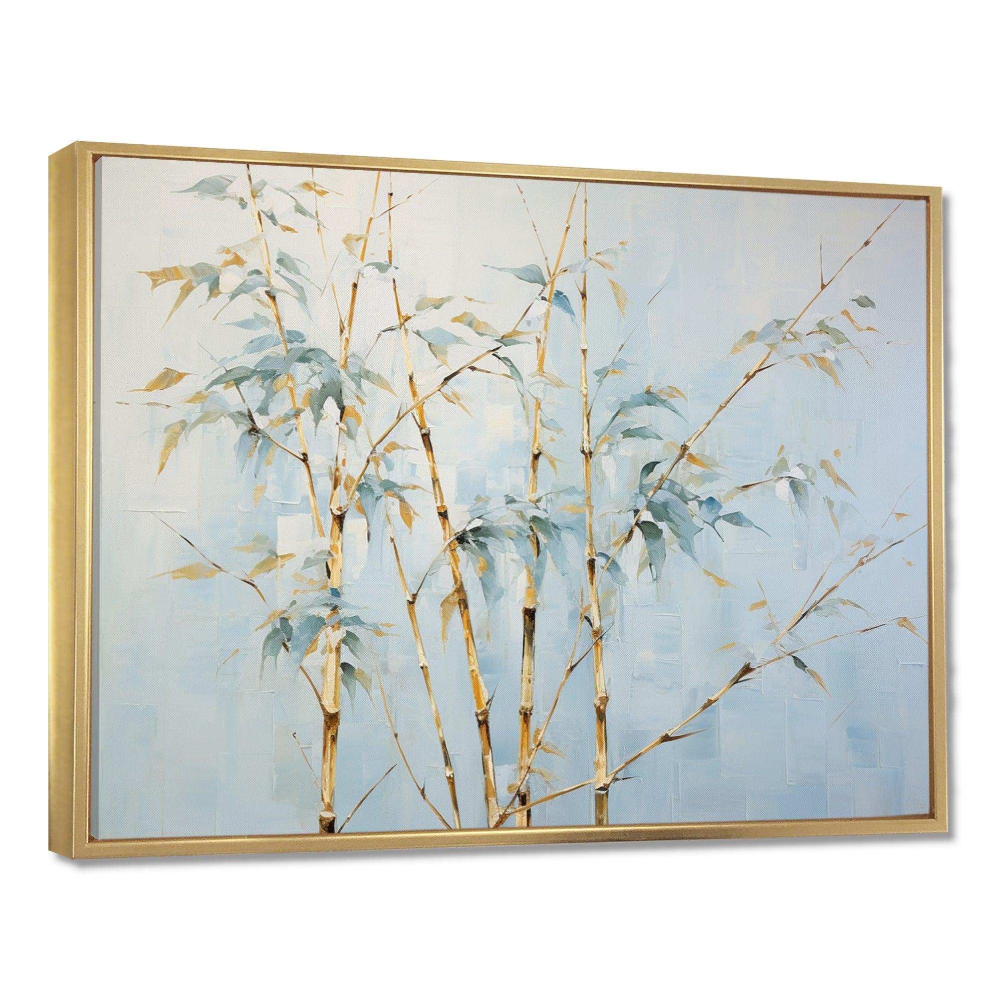Blue Zen Moment Bamboo - Floral Canvas Wall Art