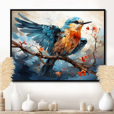 Geometric Birds In Cubist Skies I - Animals Canvas Wall Art