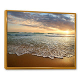 Bright Cloudy Sunset in Calm Ocean