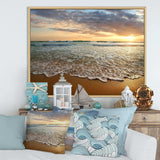 Bright Cloudy Sunset in Calm Ocean