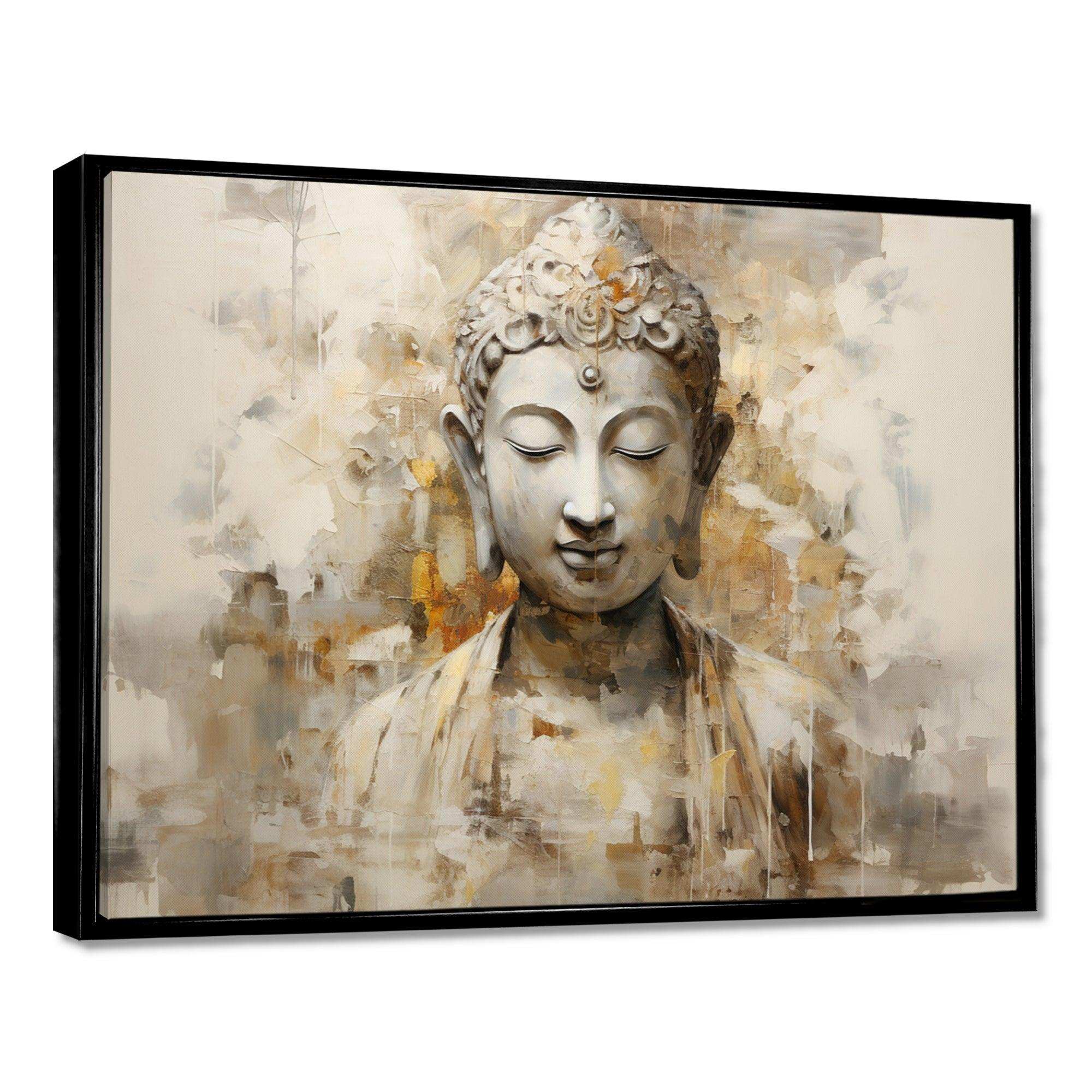 Simple Buddhism Statue II - Spiritual Canvas Wall Art