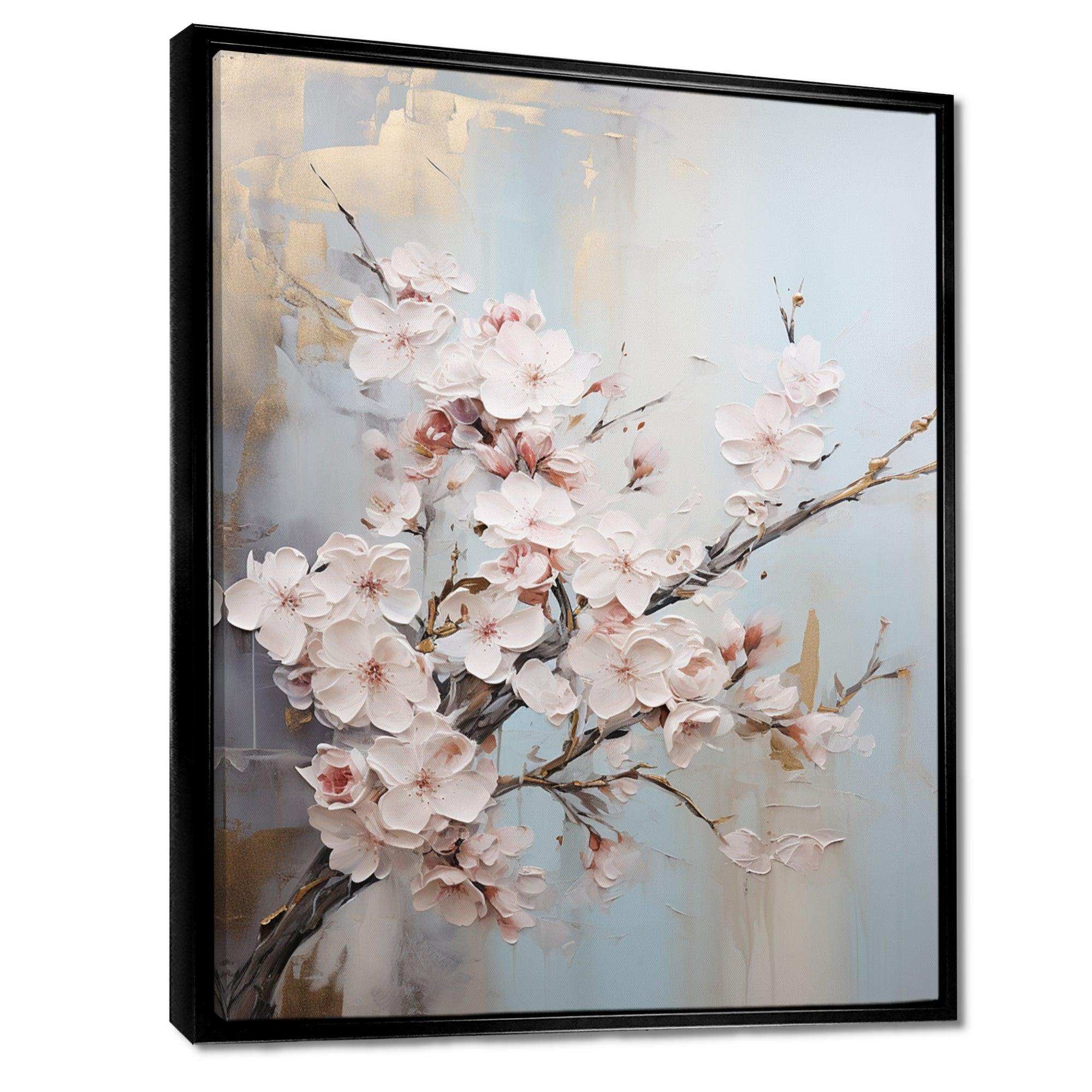 Minimalism Beige Cherry Blossom I - Floral Canvas Wall Art
