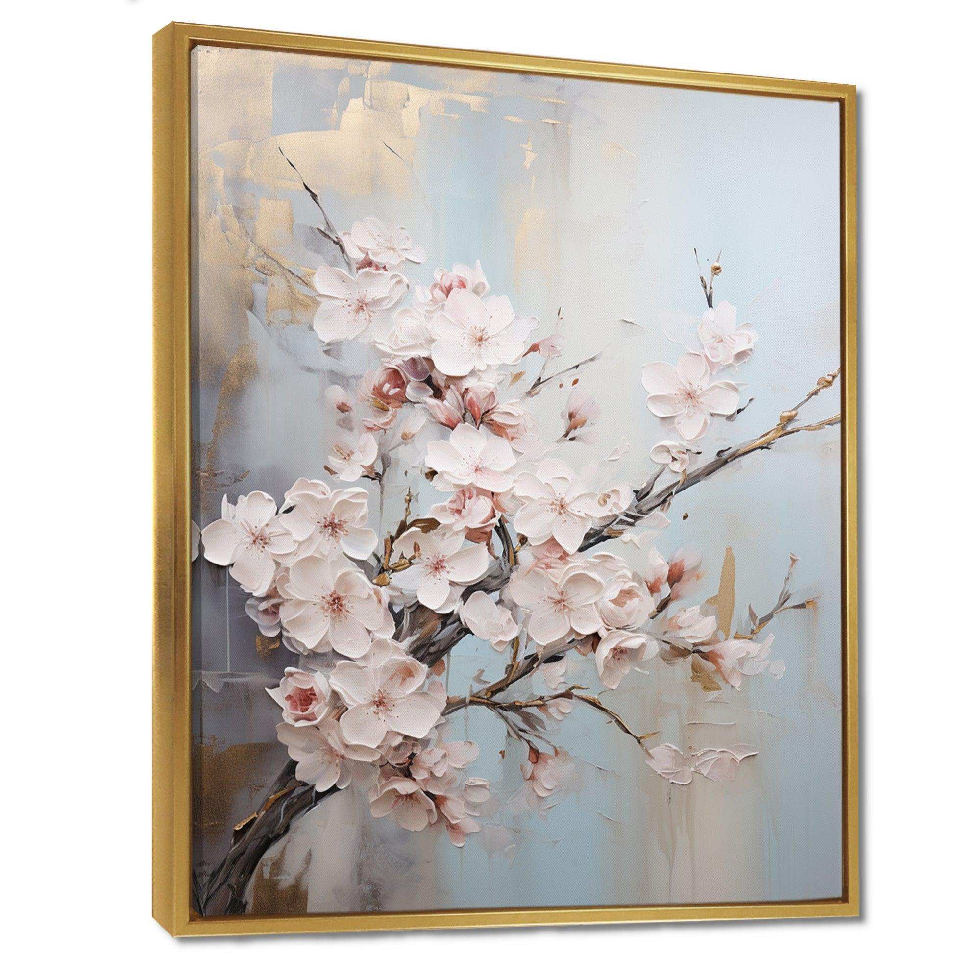 Minimalism Beige Cherry Blossom I - Floral Canvas Wall Art