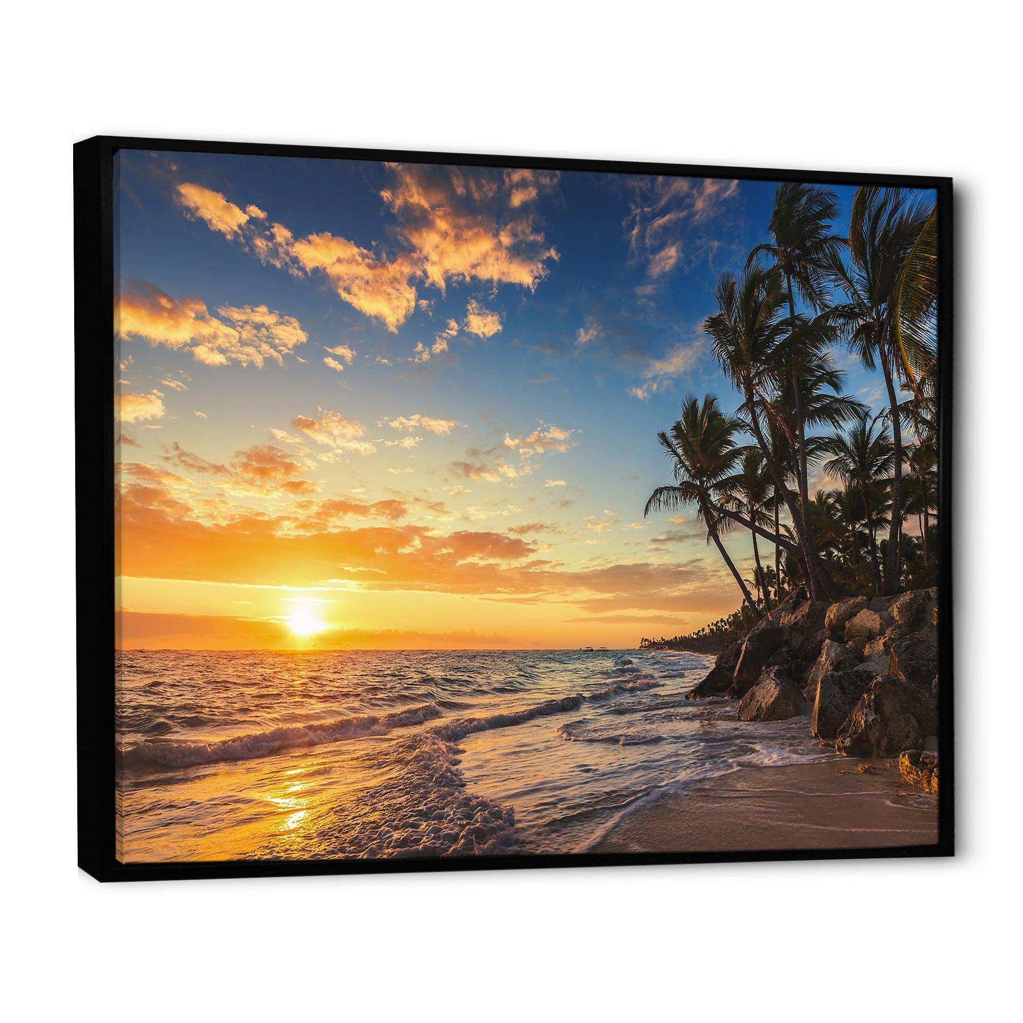 Paradise Tropical Island Beach with Palms