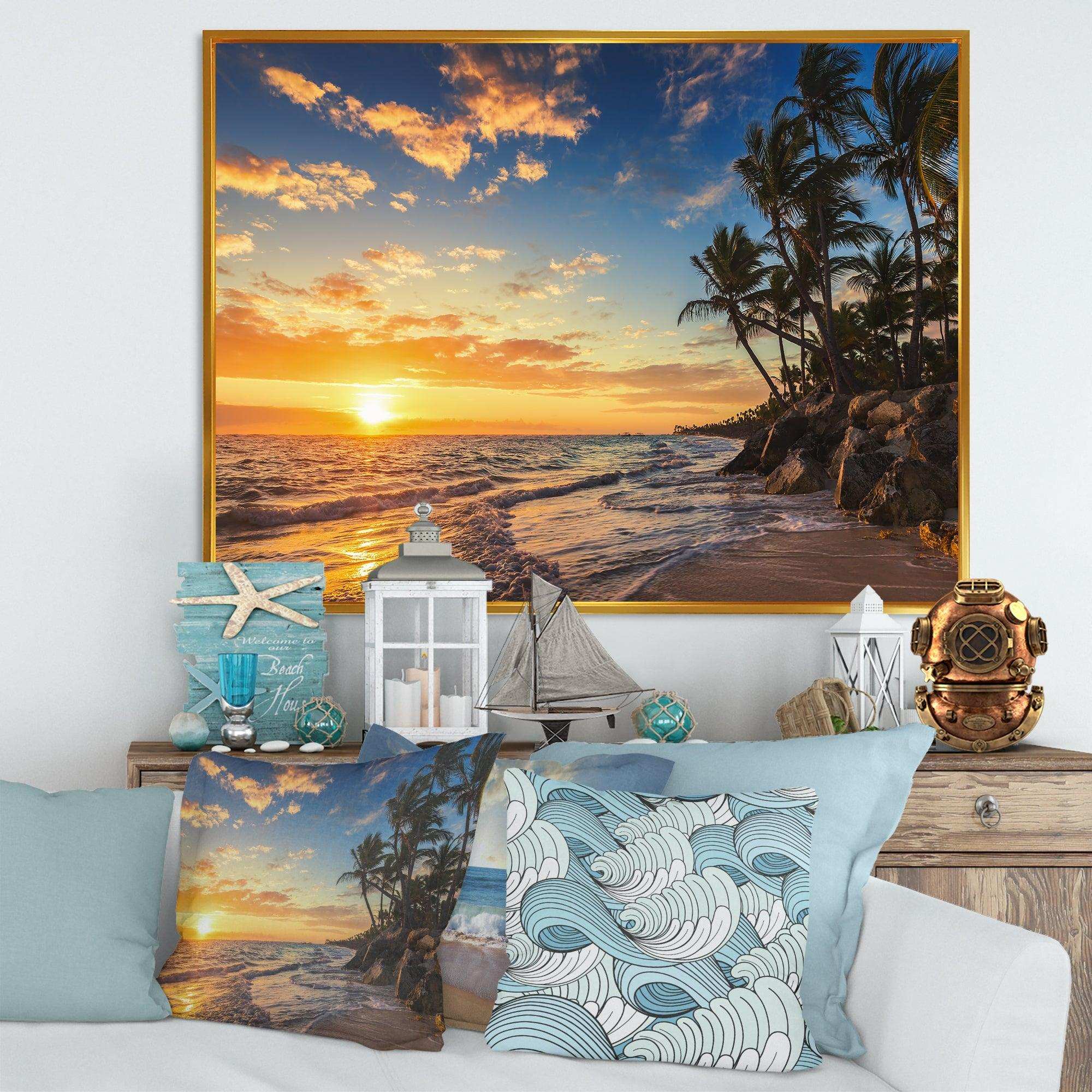 Paradise Tropical Island Beach with Palms