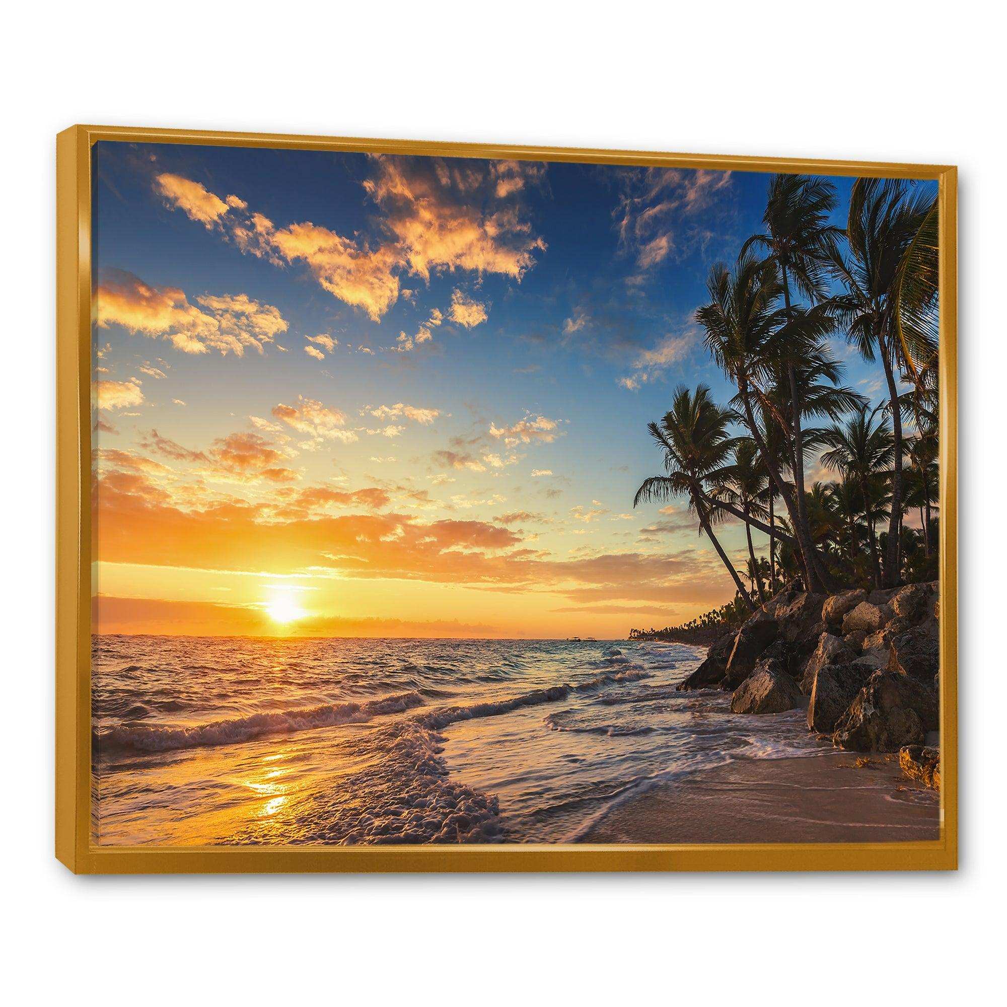 Paradise Tropical Island Beach with Palms