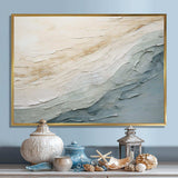 Minimalism Beige And Grey Wave Horizon I - Coastal Canvas Wall Art