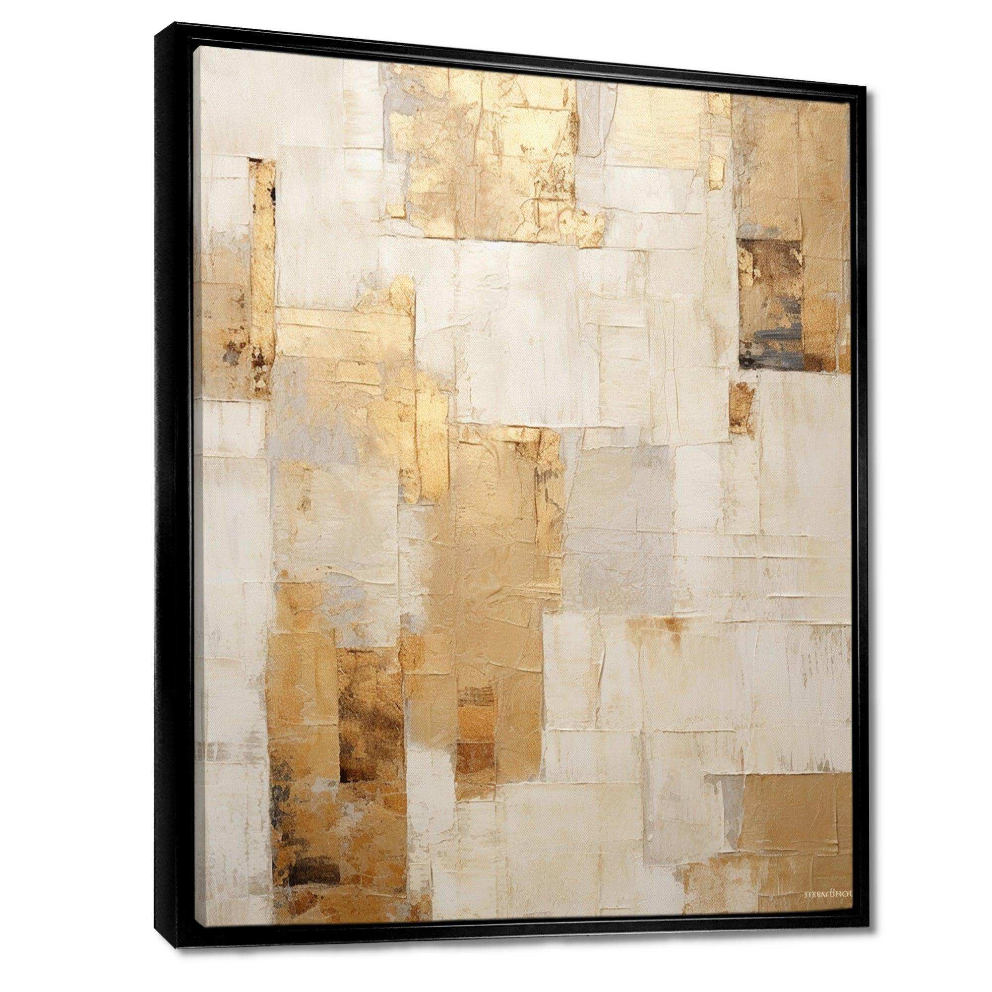 Beige And Gold Dream Collage I - Abstract Canvas Wall Art