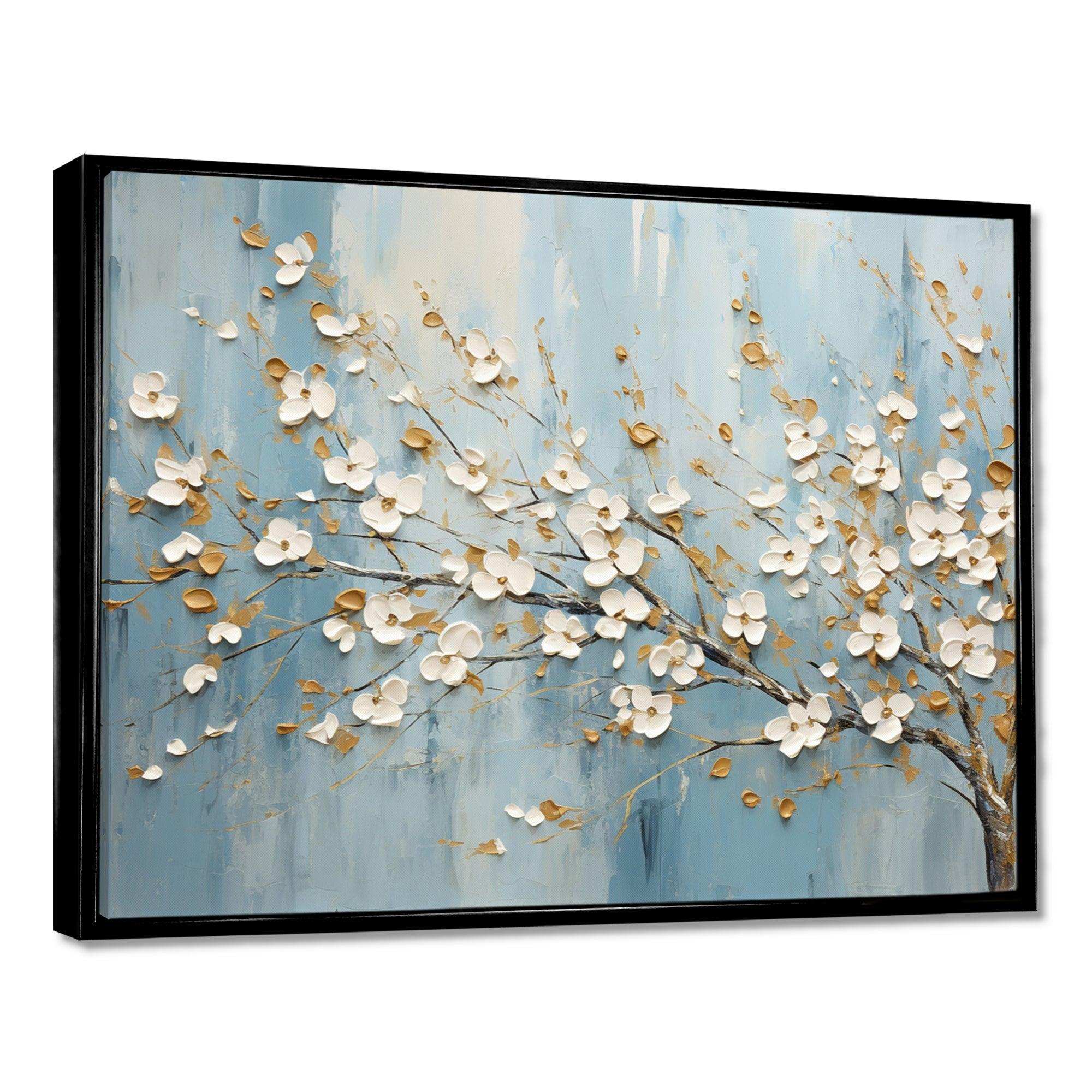 Peacefulness White Blue Dogwood - Floral Canvas Wall Art