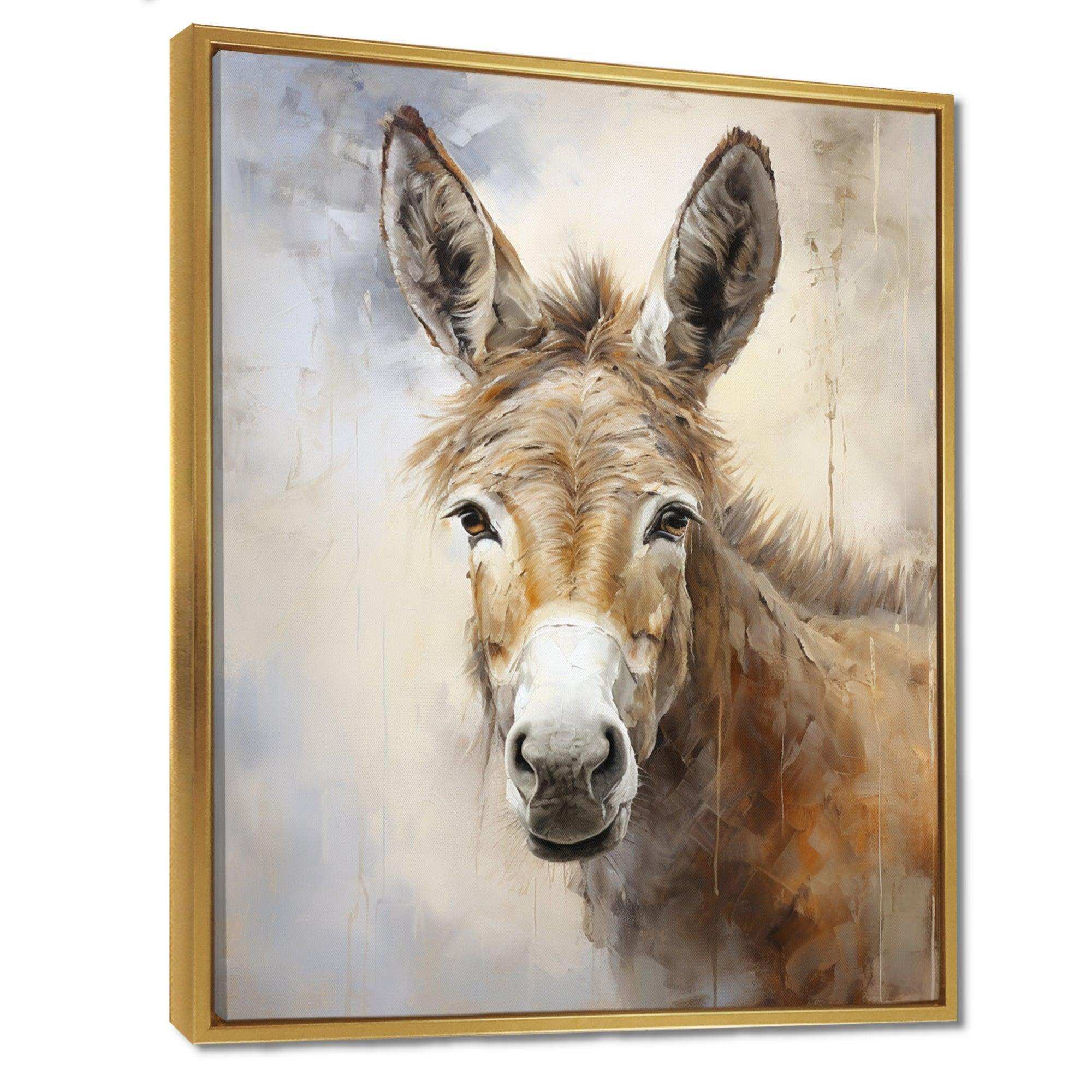 Sophisticated Donkey Portrait II - Animals Canvas Wall Art