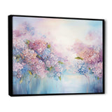 Blue And Pink Hydrangea Solitude In Nature - Floral Canvas Wall Art