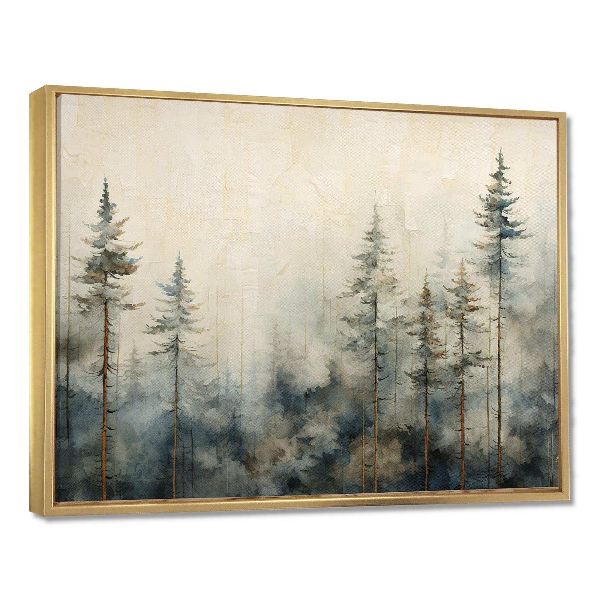 Minimalism Winter Pine Forest - Landscapes Canvas Wall Art