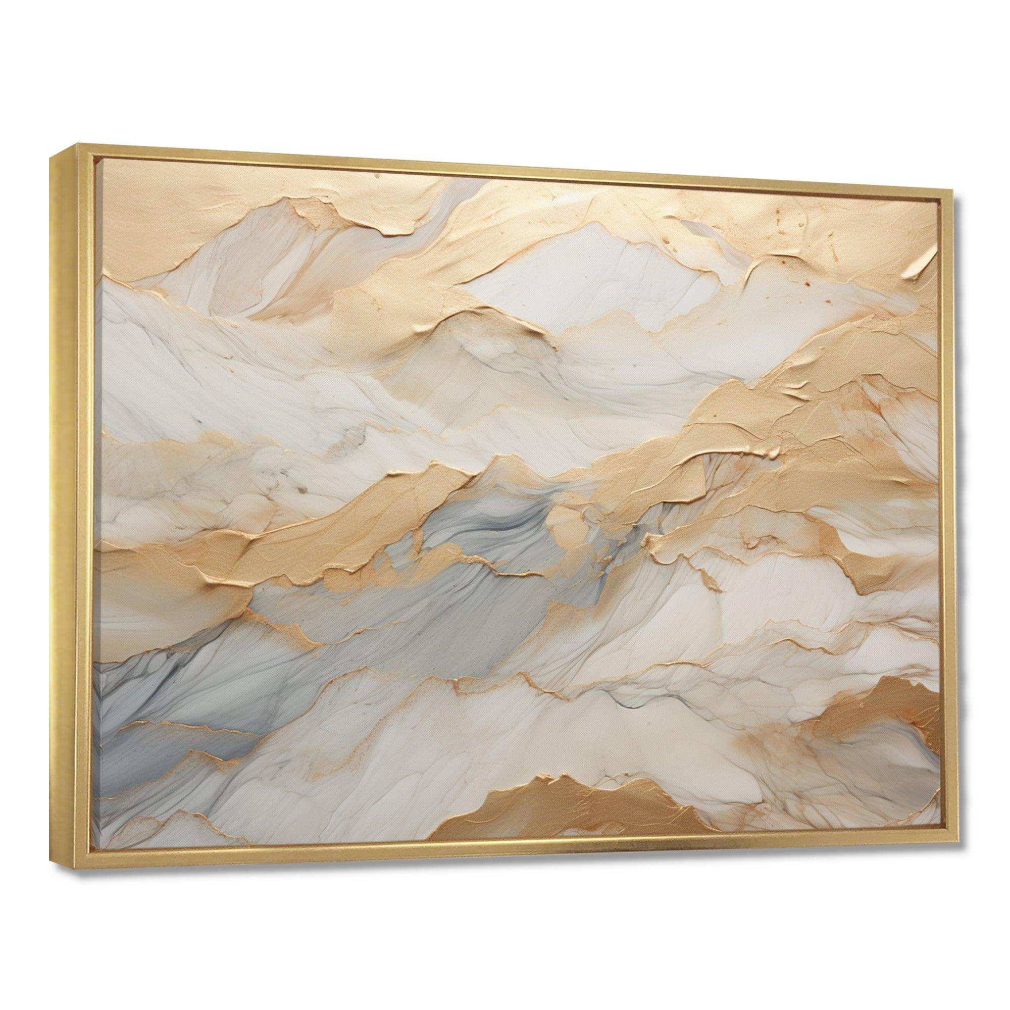 Beige And Gold Glacier Stone Art III - Abstract Canvas Wall Art