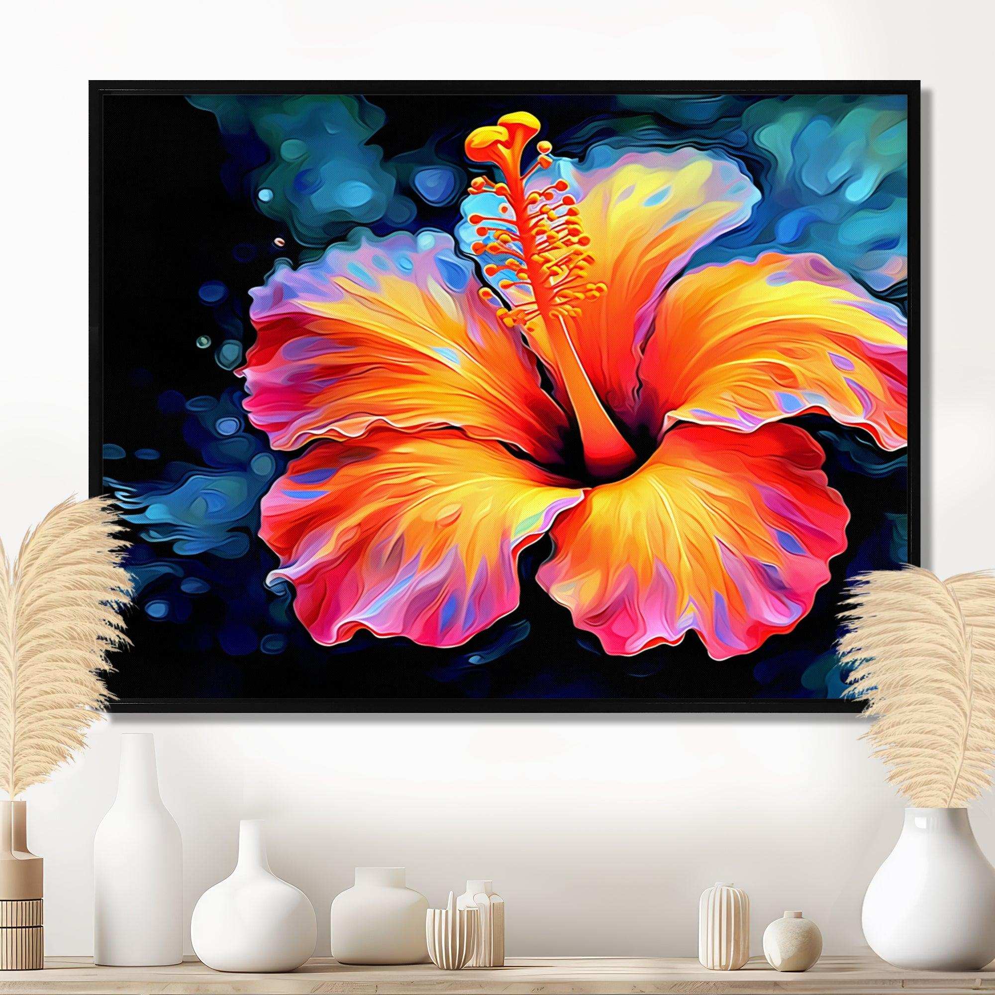 Vibrant Hibiscus In The Tropical Allure - Floral Canvas Wall Art