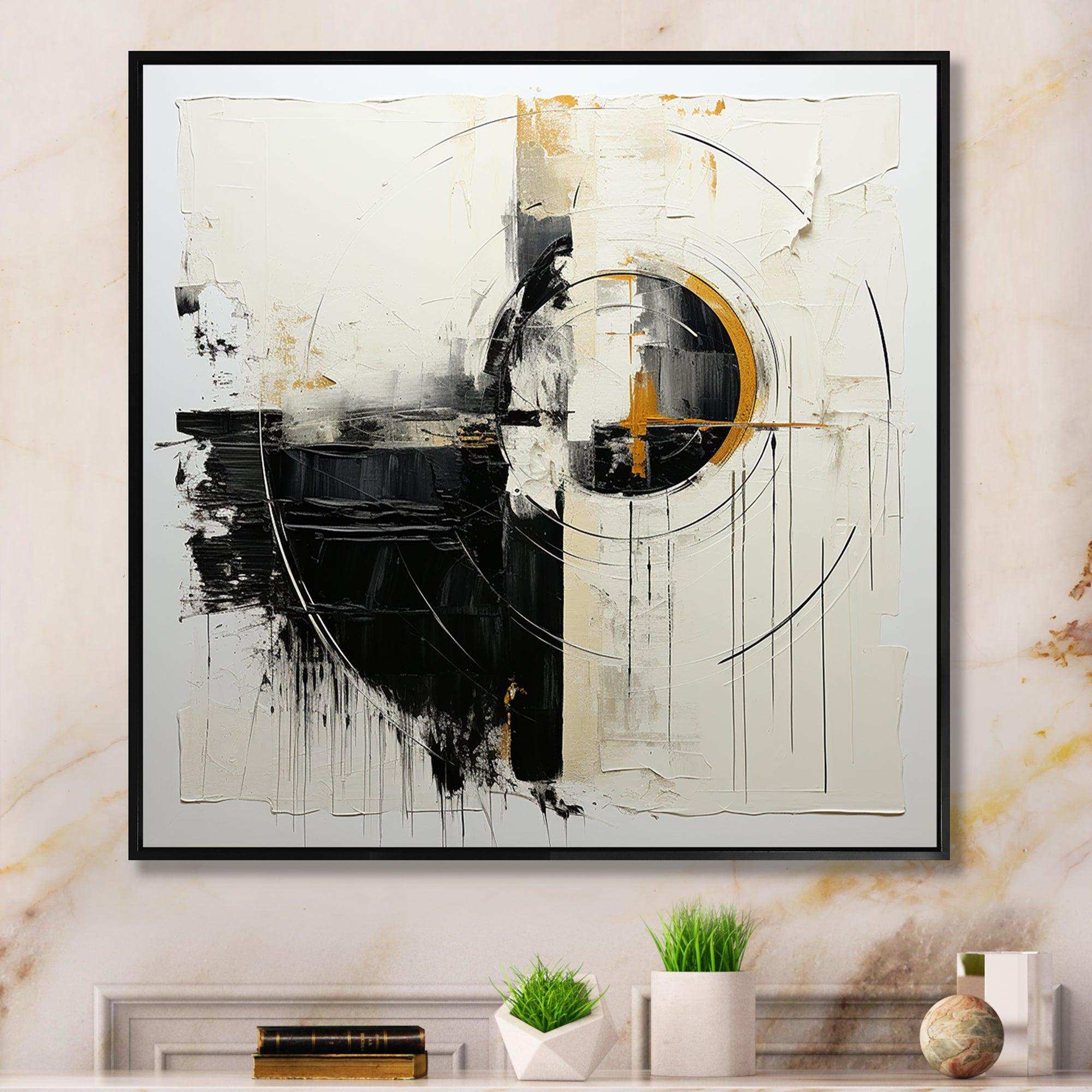 Beige And Black Divine Simplicity II - Abstract Canvas Wall Art
