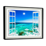 Open Window to Wavy Ocean