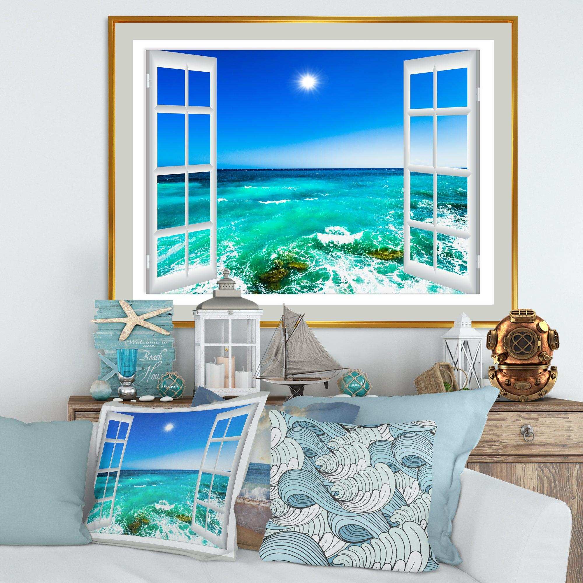 Open Window to Wavy Ocean