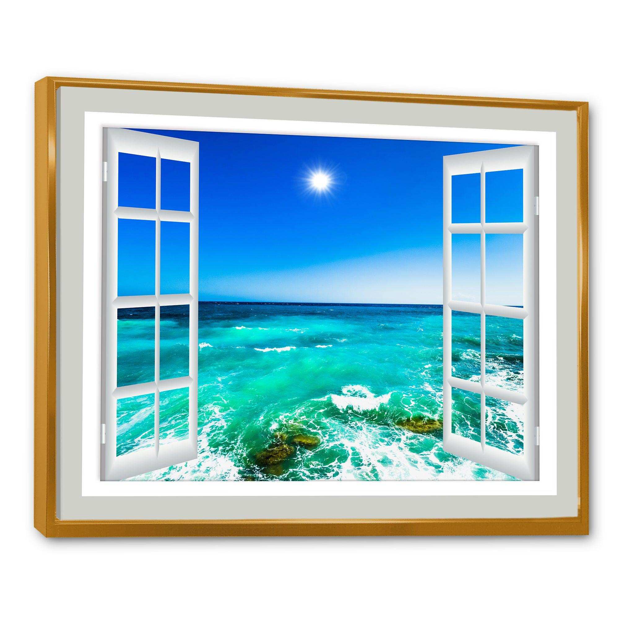 Open Window to Wavy Ocean