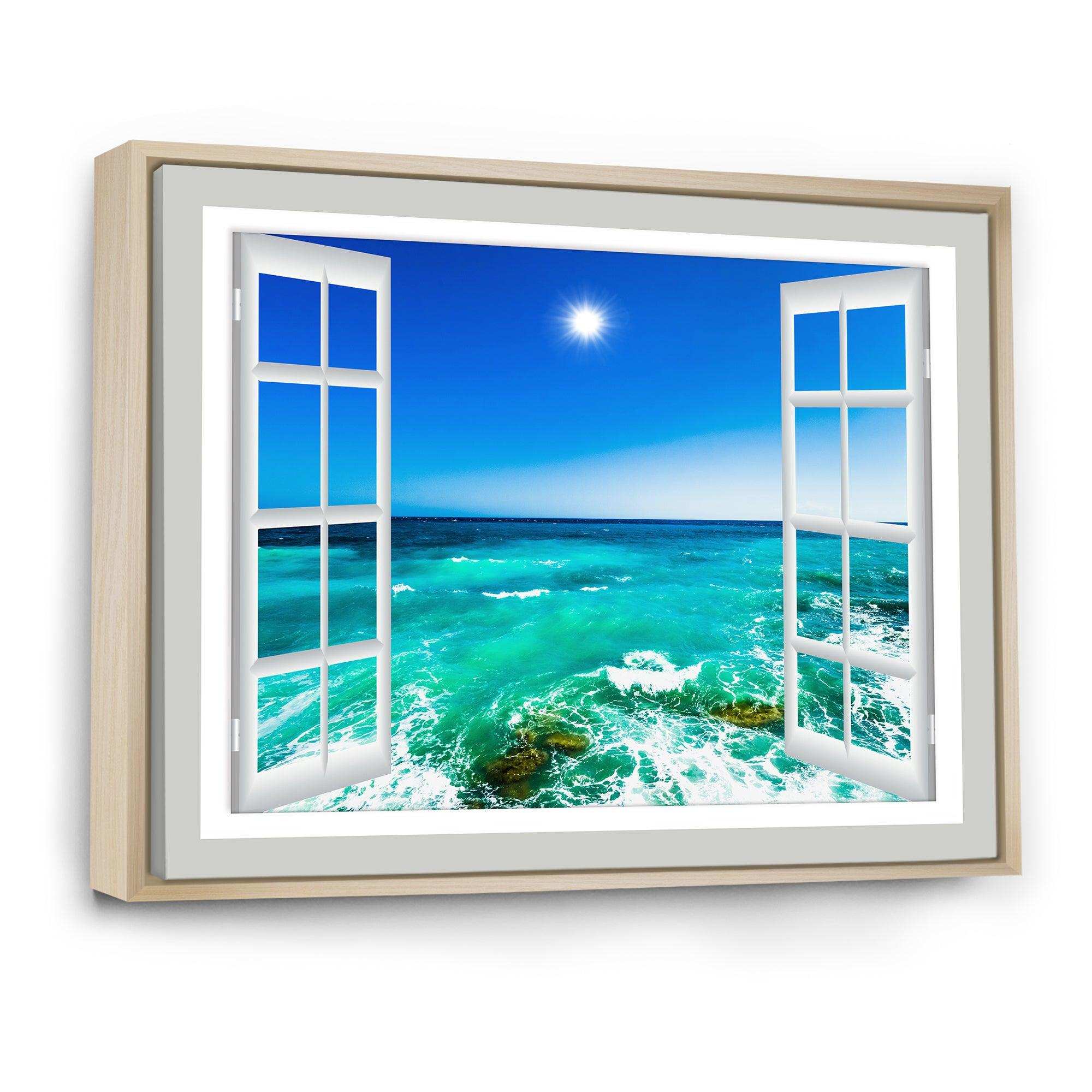 Open Window to Wavy Ocean