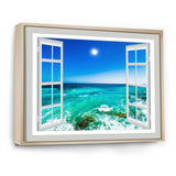 Open Window to Wavy Ocean