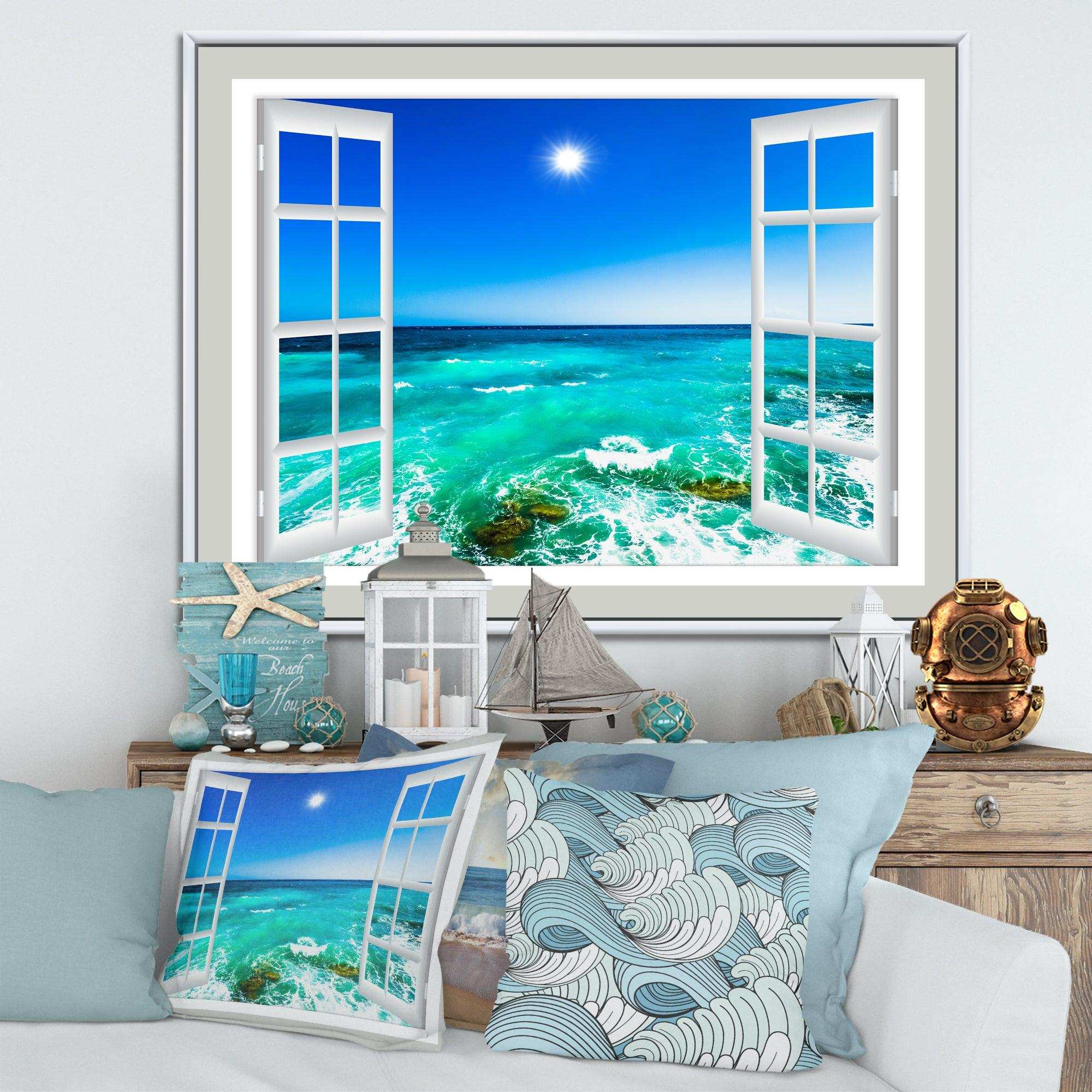 Open Window to Wavy Ocean