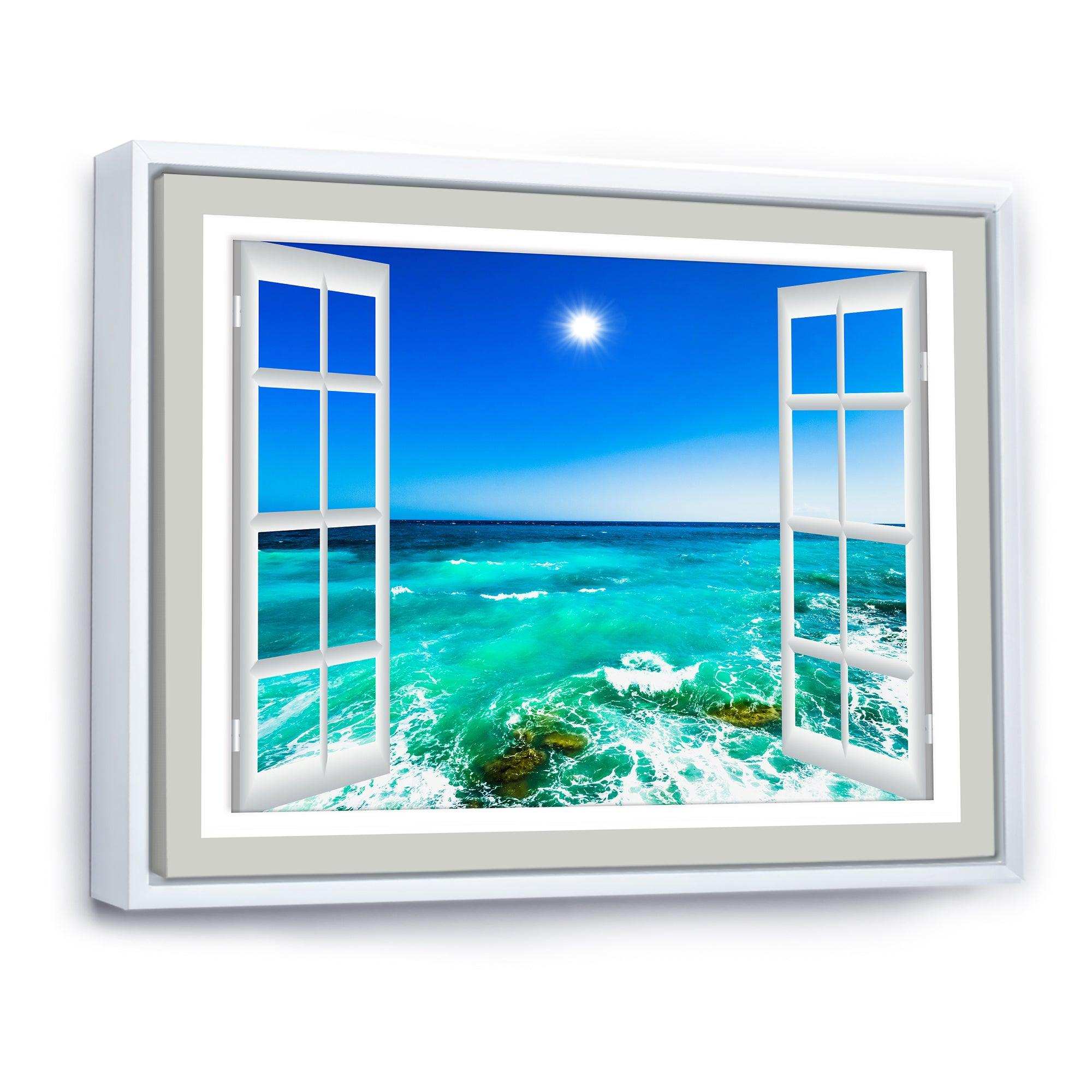 Open Window to Wavy Ocean