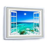 Open Window to Wavy Ocean