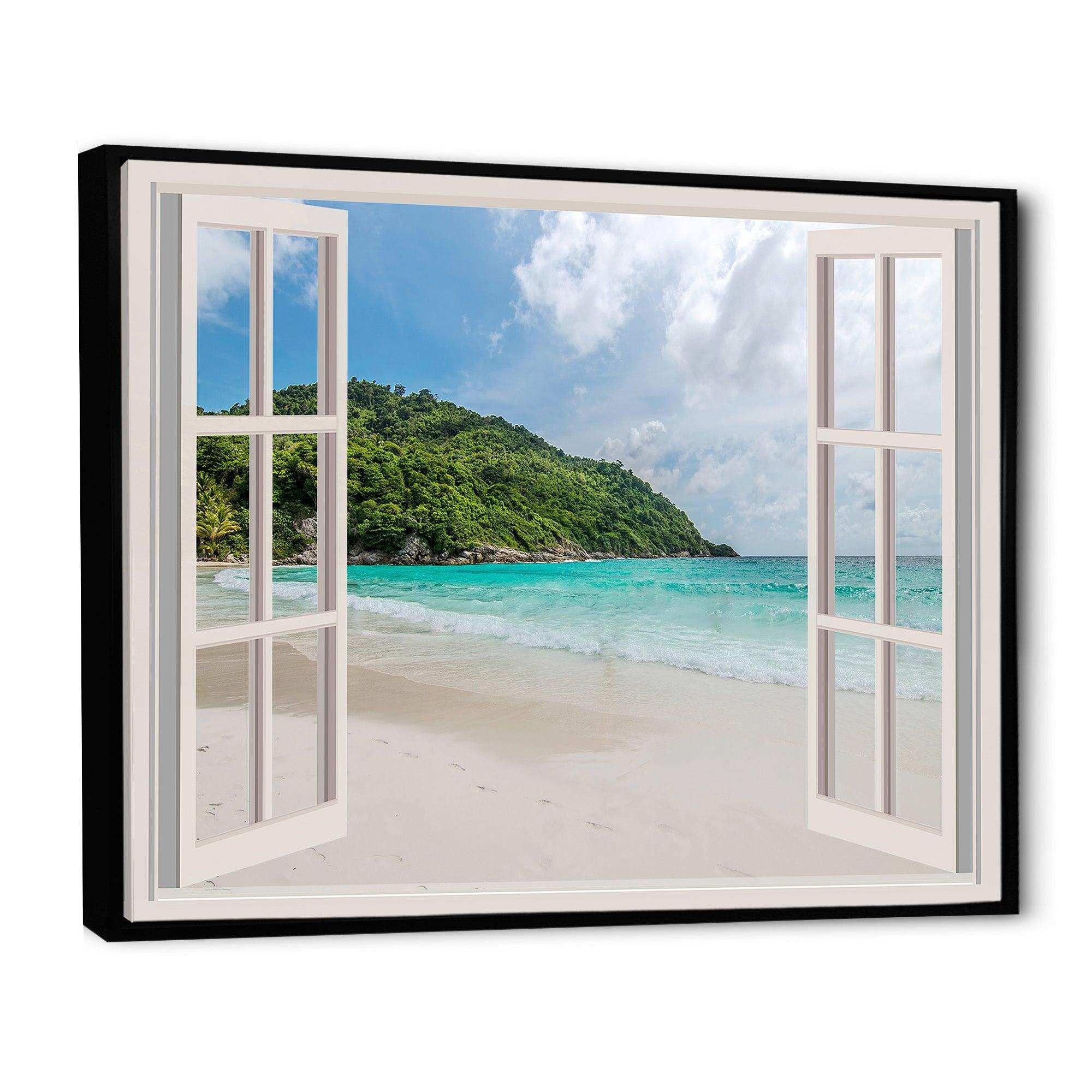 Open Window to Calm Seashore