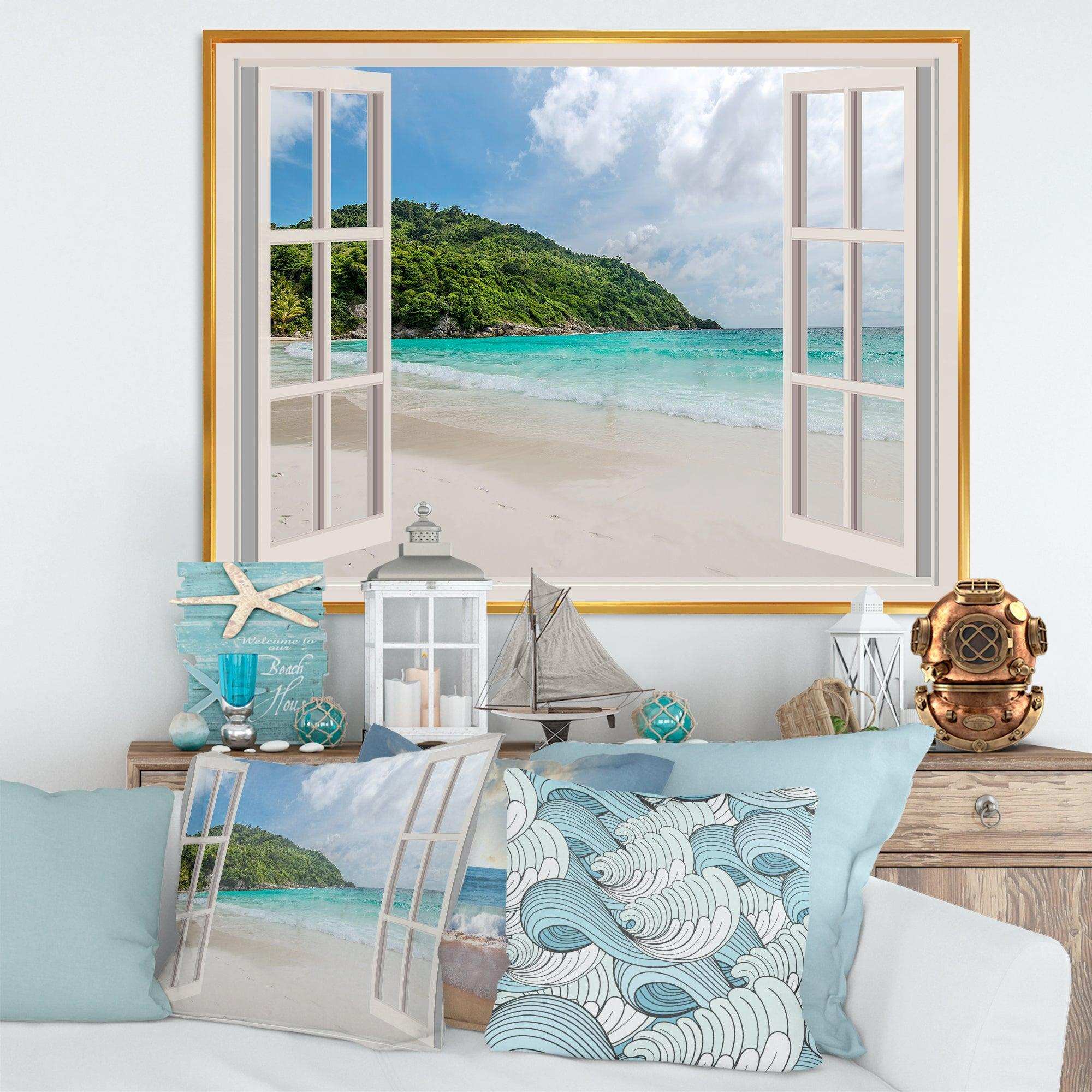 Open Window to Calm Seashore
