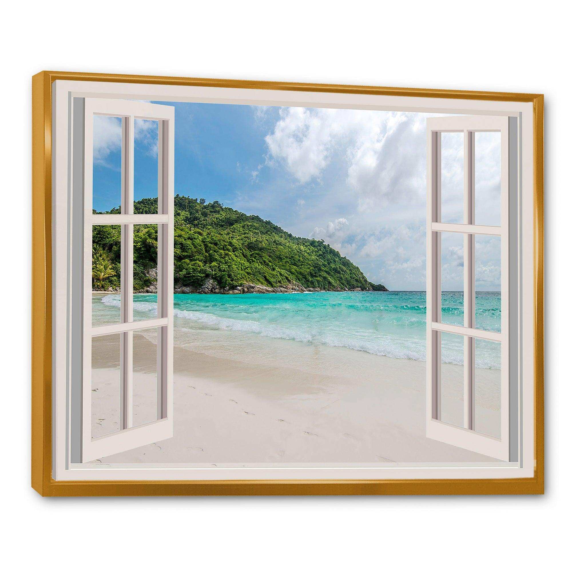 Open Window to Calm Seashore