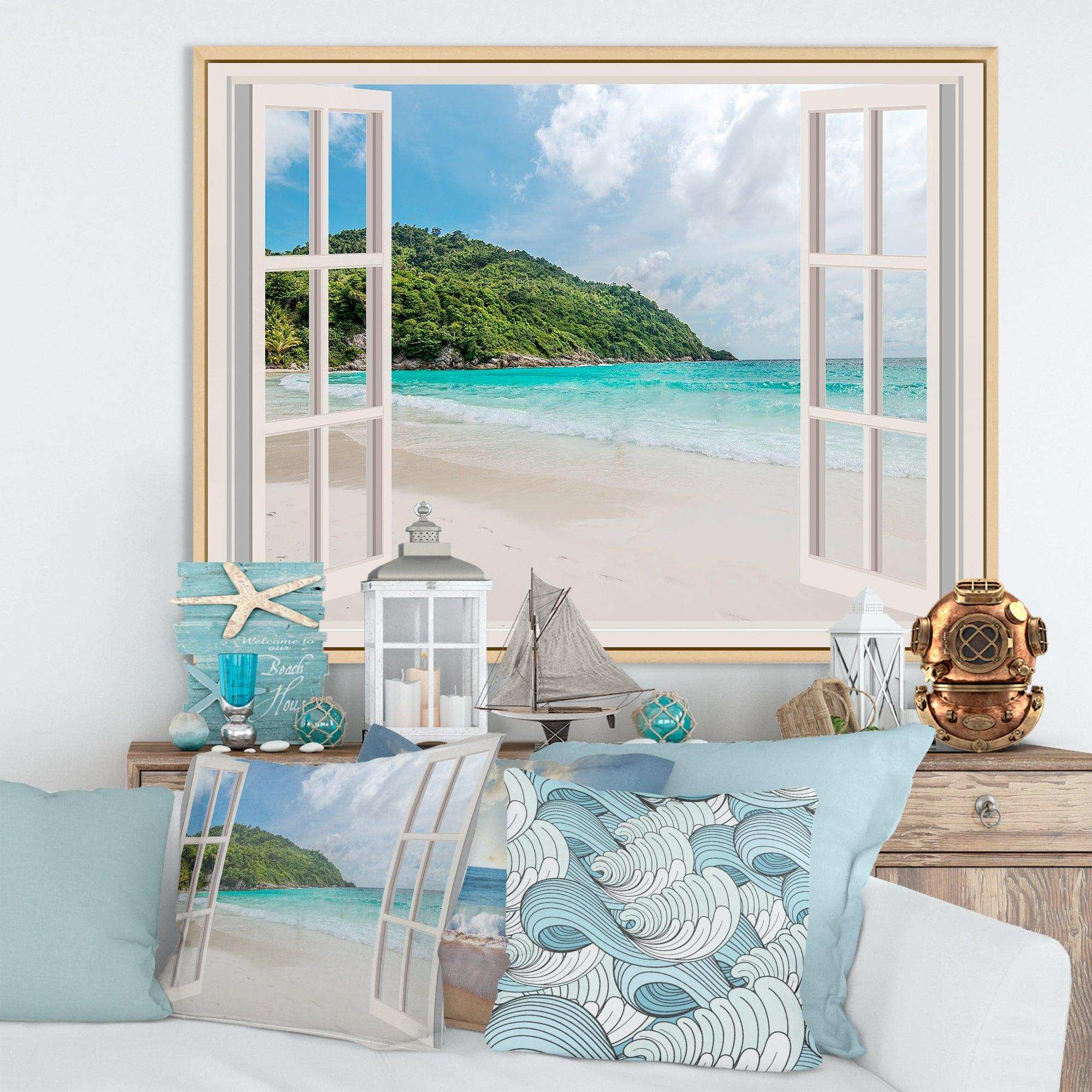 Open Window to Calm Seashore