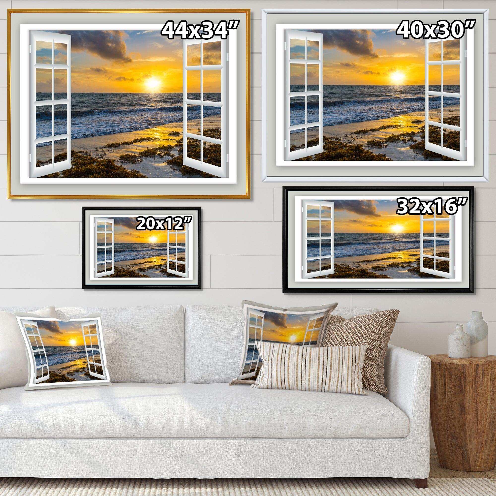 Open Window to Bright Yellow Sunset