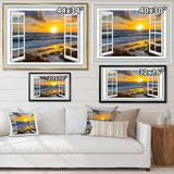 Open Window to Bright Yellow Sunset