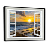 Open Window to Bright Yellow Sunset