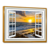 Open Window to Bright Yellow Sunset