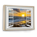 Open Window to Bright Yellow Sunset