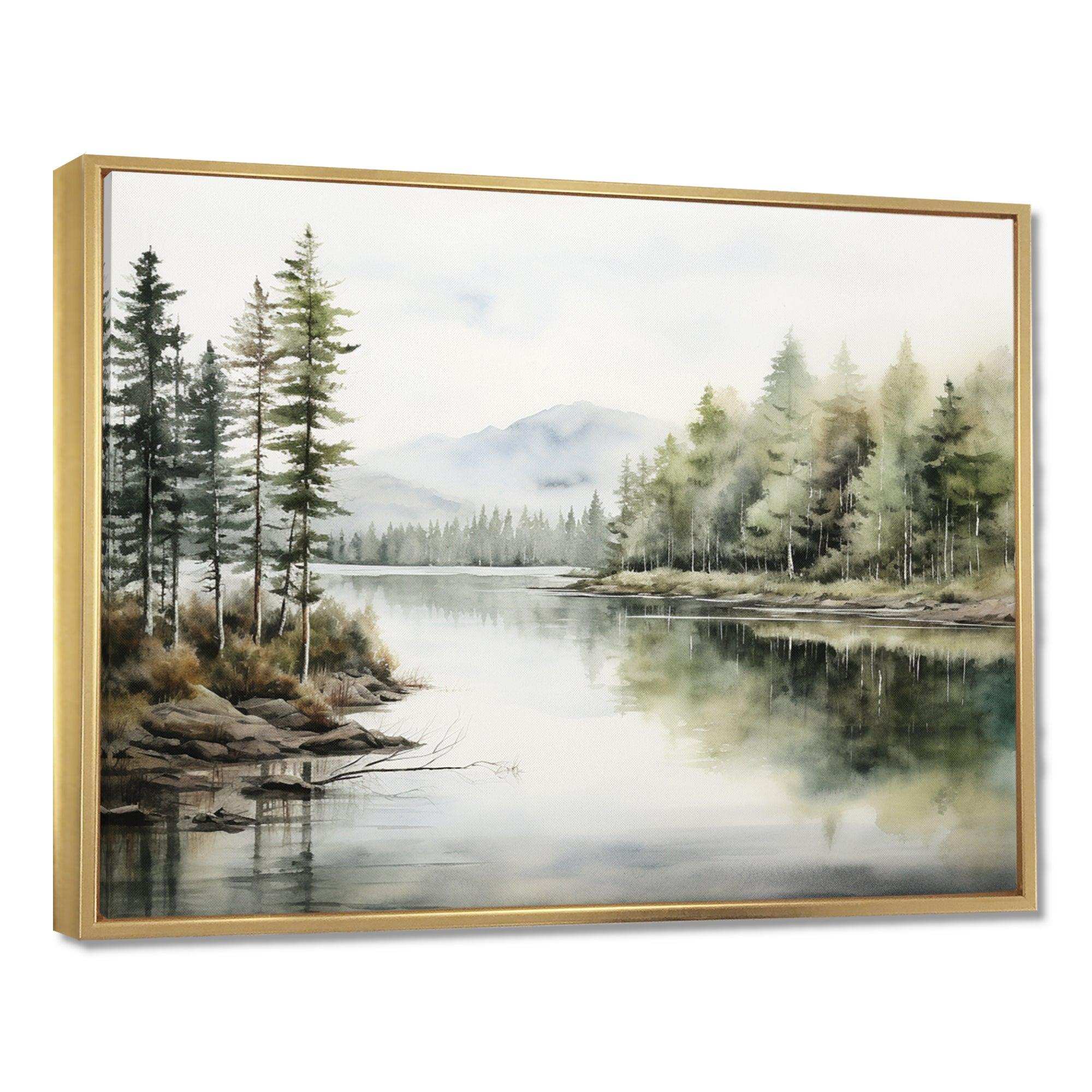 Scandinavian Lake Tranquility - Landscapes Canvas Wall Art