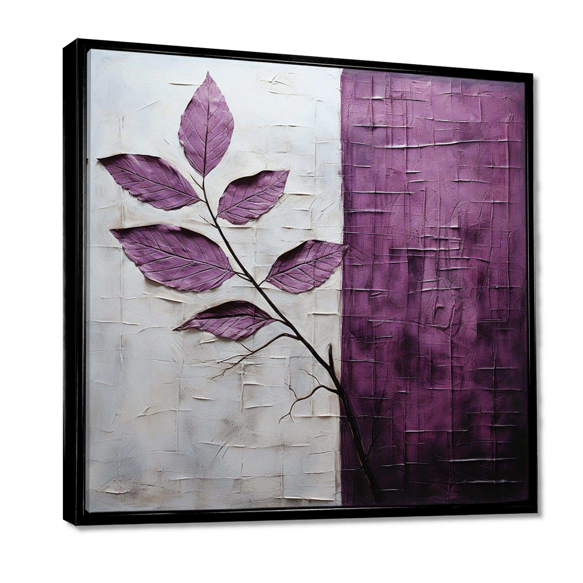 Purple Leaves Plum Precision - Floral Canvas Wall Art