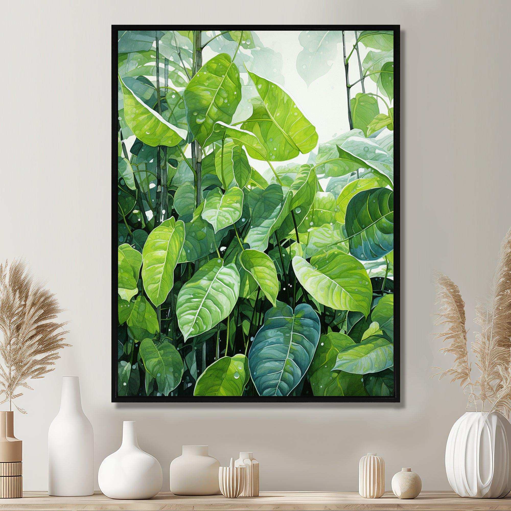 Urban Leaves Forest Greenery - Floral Canvas Wall Art