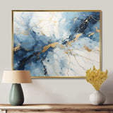 White And Blue Thunderstorm Marble - Landscapes Canvas Wall Art