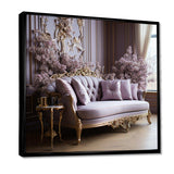 Lilac Couch Adorned With Gilded Accents I - Floral Canvas Wall Art
