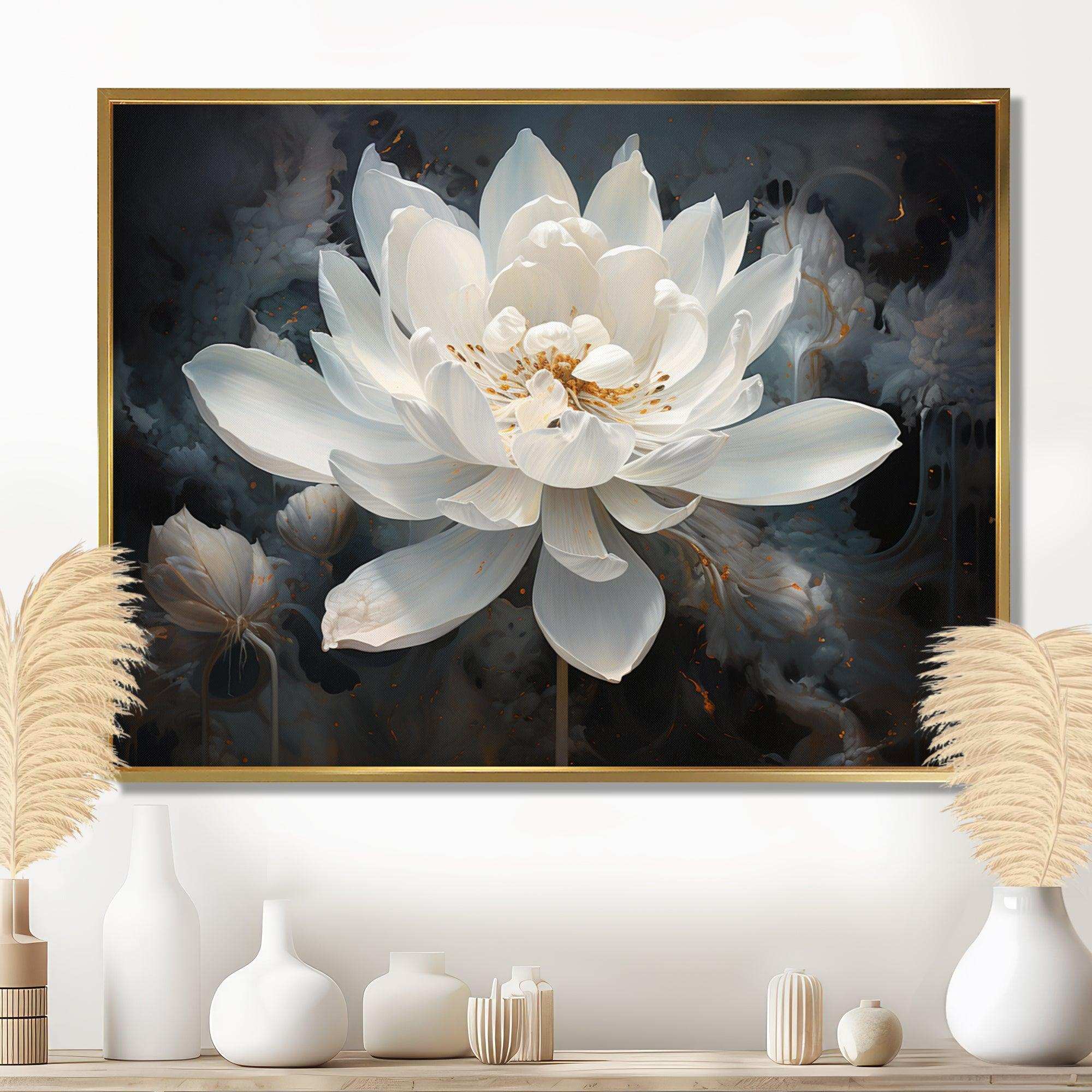 Serenity Blossum Lotus - Floral Canvas Wall Art
