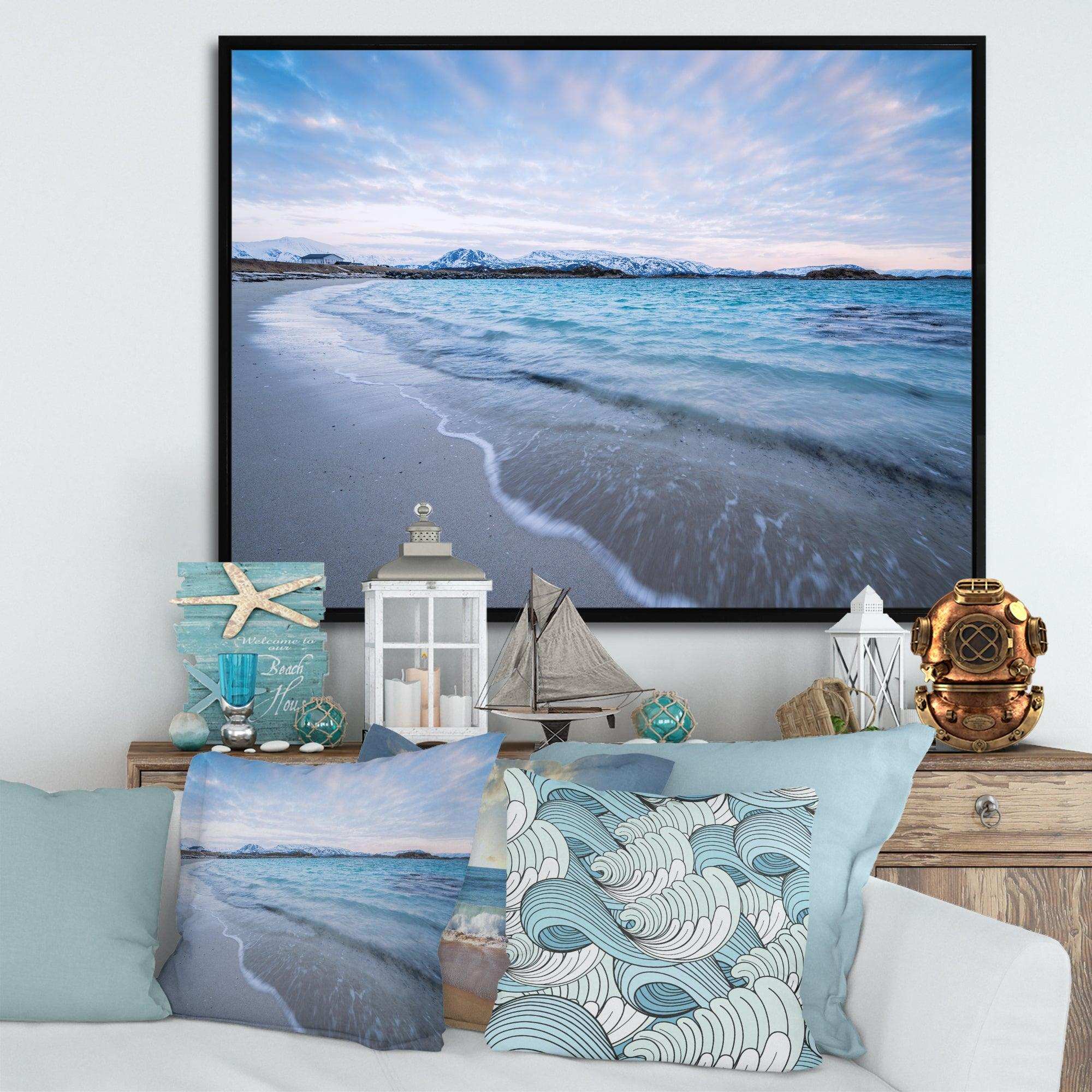 Waves Splashing the Calm Seashore