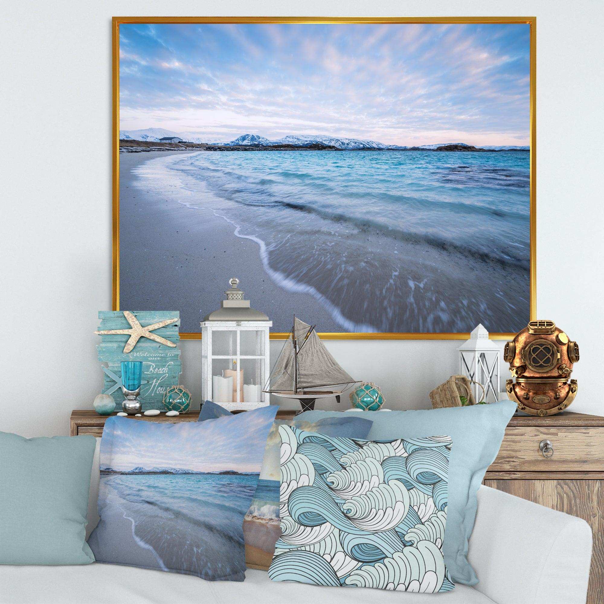 Waves Splashing the Calm Seashore