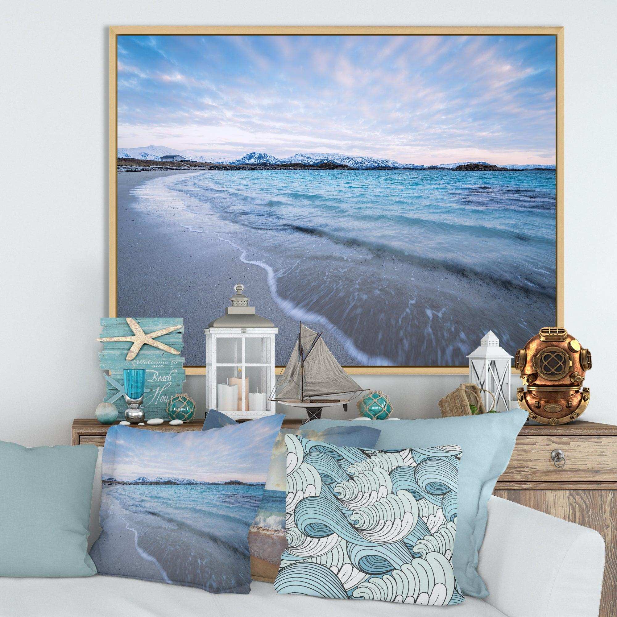 Waves Splashing the Calm Seashore