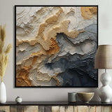 Gold And Beige River Spiral - Abstract Canvas Wall Art