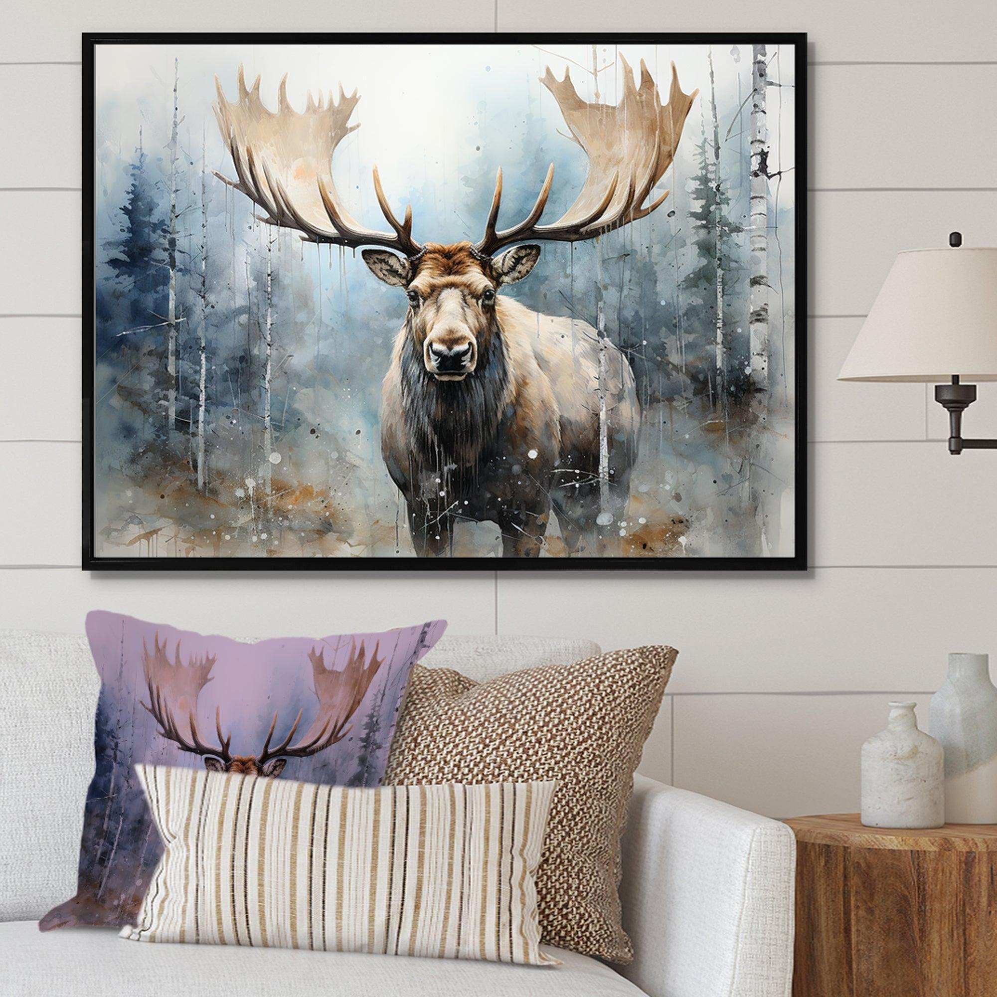 Majestic Moose In Forest - Animals Canvas Wall Art