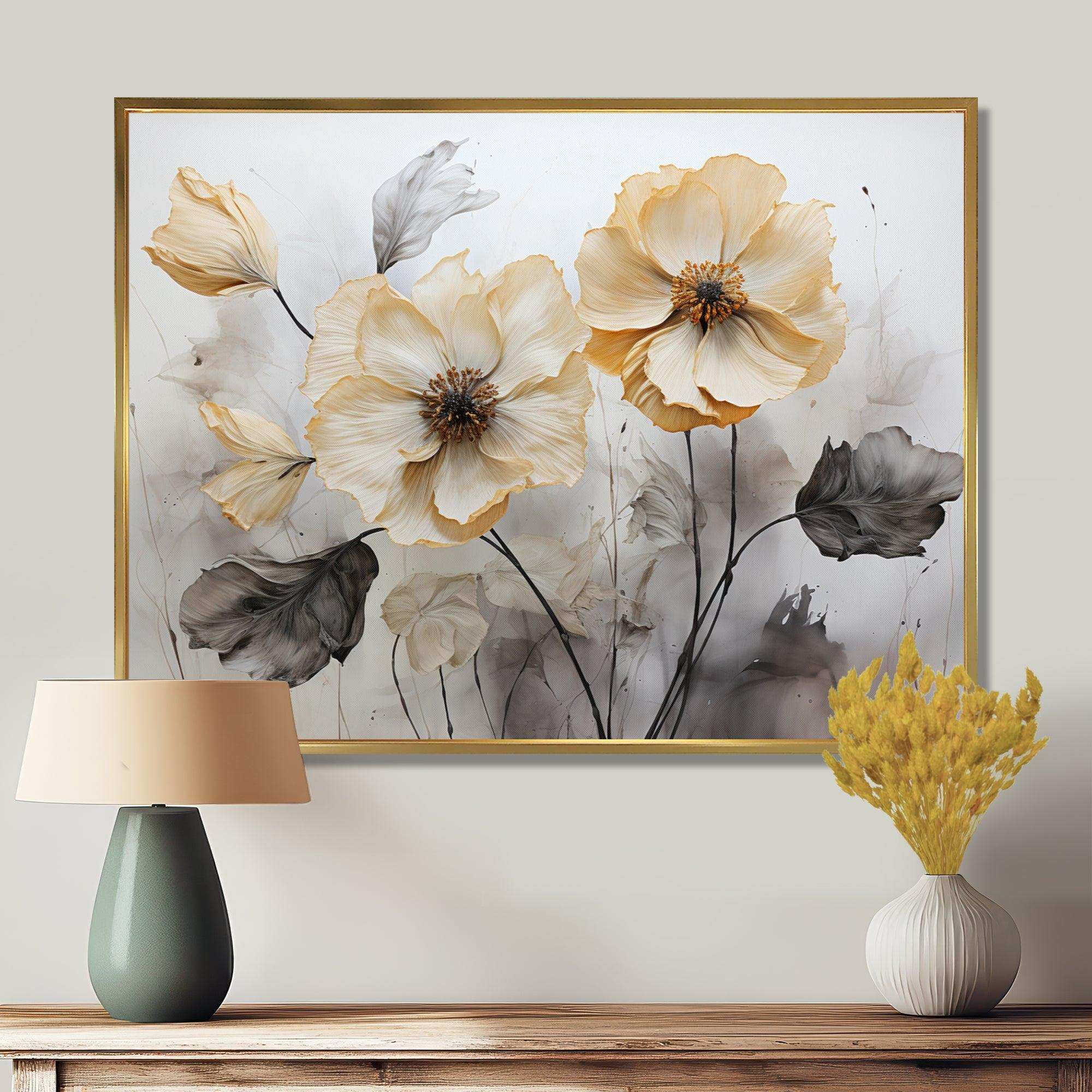 Minimalism Morning Glory - Floral Canvas Wall Art