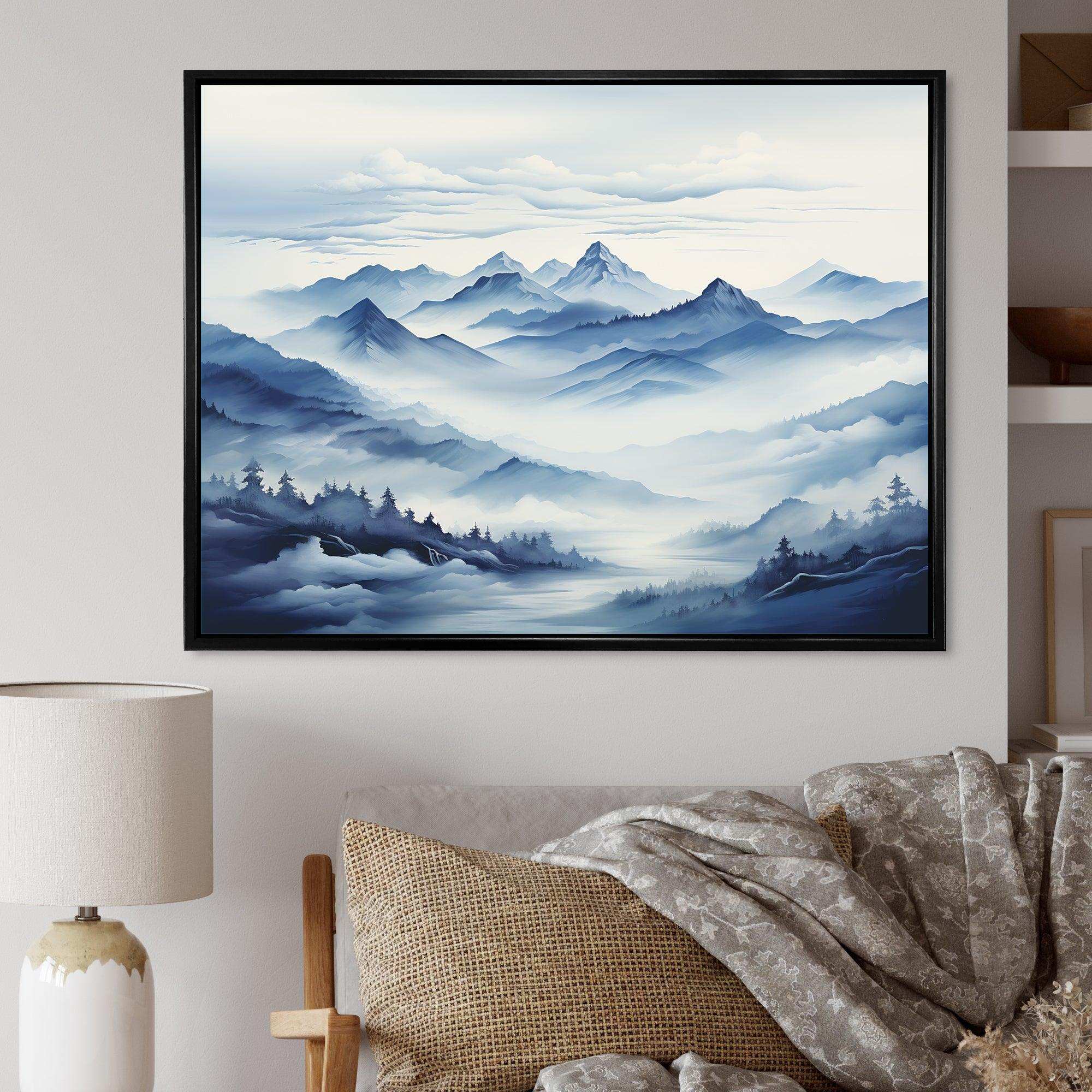 Mountain Blue Peak Harmonies II - Landscapes Canvas Wall Art