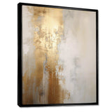 Minimal Gold And Beige Abstract River IV - Landscapes Canvas Wall Art